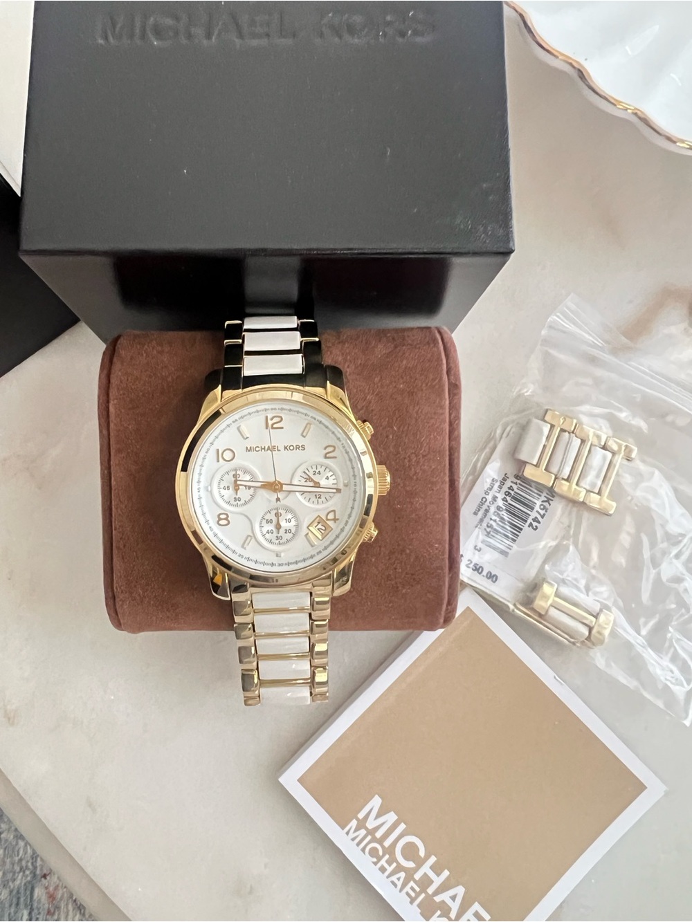 Michael Kors Gold and White Watch